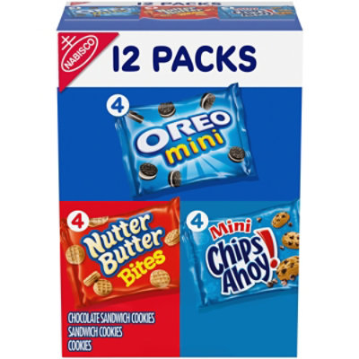 Nabisco Cookie Variety Pack OREO Mini, Nutter Butter Bites, CHIPS AHOY! Mini Snack Packs - 12 Count - Image 1