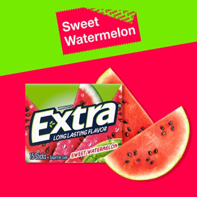 Extra Sugar Free Chewing Gum Sweet Watermelon Single Pack - 15 Count - Image 3