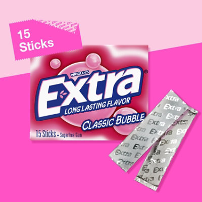 Extra Classic Bubble Sugarfree Gum Single Pack - Image 2