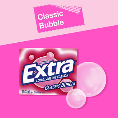 Extra Classic Bubble Sugarfree Gum Single Pack - Image 3