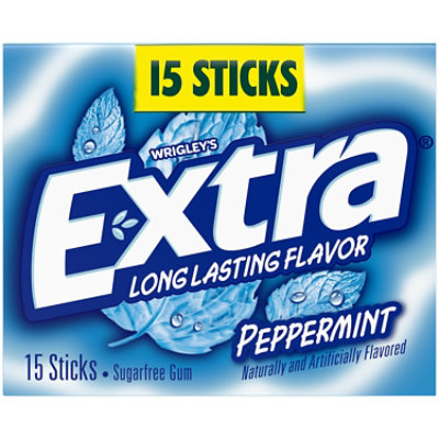 Extra Sugar Free Chewing Gum Peppermint Single Pack - 15 Count - Image 1