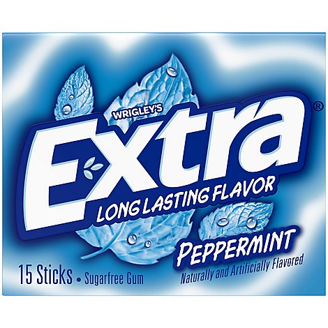 Extra Sugar Free Chewing Gum Peppermint Single Pack - 15 Count