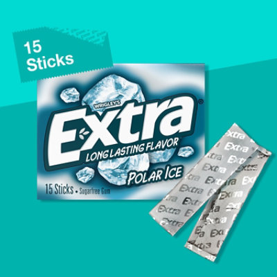 Extra Sugar Free Chewing Gum Polar Ice Single Pack - 15 Count - Image 2