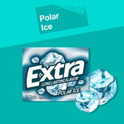 Extra Sugar Free Chewing Gum Polar Ice Single Pack - 15 Count - Image 3