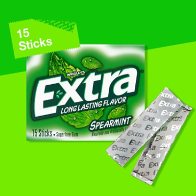 Extra Sugar Free Chewing Gum Spearmint Single Pack - 15 Count - Image 2