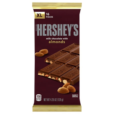 HERSHEY'S XL Milk Chocolate Candy Bar With Almonds - 4.25 Oz