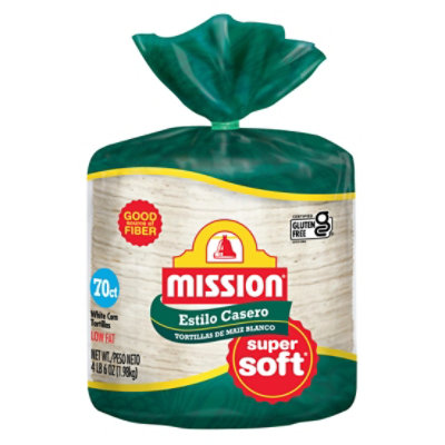 Mission Super Soft Estilo Casero White Corn Tortillas - 70 Count - Image 1