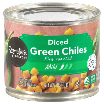 Signature SELECT Green Chiles Fire Roasted Diced Mild Can - 7 Oz - Image 2