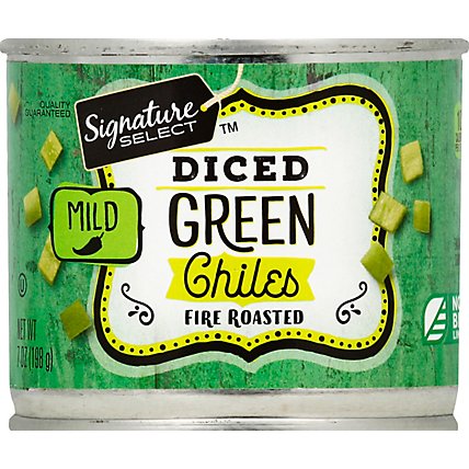 Signature SELECT Green Chiles Fire Roasted Diced Mild Can - 7 Oz - Image 2