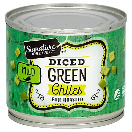 Signature SELECT Green Chiles Fire Roasted Diced Mild Can - 7 Oz - Image 1
