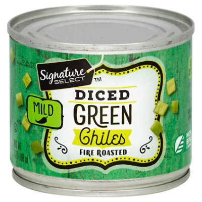 Signature SELECT Green Chiles Fire Roasted Diced Mild Can - 7 Oz