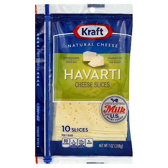 Kraft Cheese Natural Slices Havarti - 7 Oz