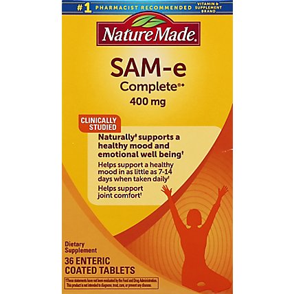 Nature Made Dietary Supplement SAM-e Complete 400 mg Tablets - 36 Count - Image 2