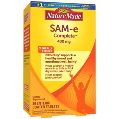 Nature Made Dietary Supplement SAM-e Complete 400 mg Tablets - 36 Count - Image 1