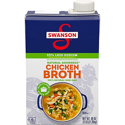 Swanson Natural Goodness Broth Chicken 33% Less Sodium - 48 Oz - Image 2