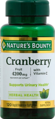 Natures Bounty Triple Strenth Cranberry Fruit 1680 Milligrams Softgels - 100 Count - Image 2