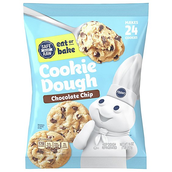 Pillsbury Ready To Bake! Cookies Chocolate Chip With Hersheys Chocolate Chips 24 Count - 16 Oz
