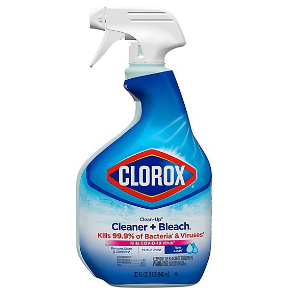 Clorox Rain Clean Cleanup All Purpose Cleaner With Bleach Spray Bottle - 32 Fl. Oz.