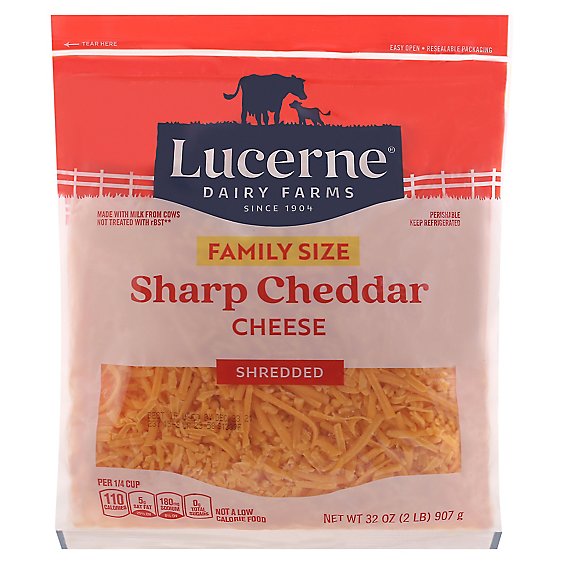 Lucerne Cheese Shredded Sharp Cheddar - 32 Oz