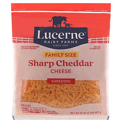Lucerne Cheese Shredded Sharp Cheddar - 32 Oz - Image 1