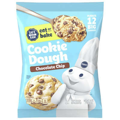 Pillsbury Ready To Bake Cookies Big Deluxe Chocolate Chip With Hersheys Kisses 12 Count 16 Oz Vons