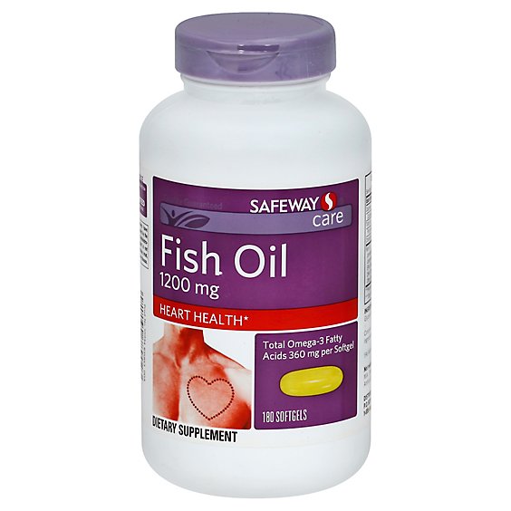 Signature Care Fish Oil 1200mg Omega 3 360mg Dietary Supplement Softgel - 180 Count