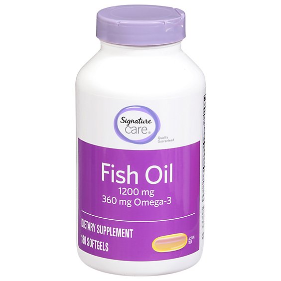 Signature Care Fish Oil 1200mg Omega 3 720mg Dietary Supplement Softgel - 180 Count