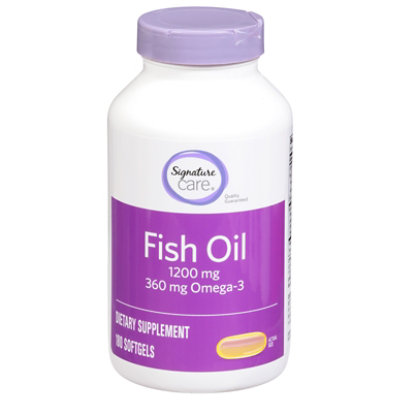 Signature Select/Care Fish Oil 1200mg Omega 3 720mg Dietary Supplement Softgel - 180 Count