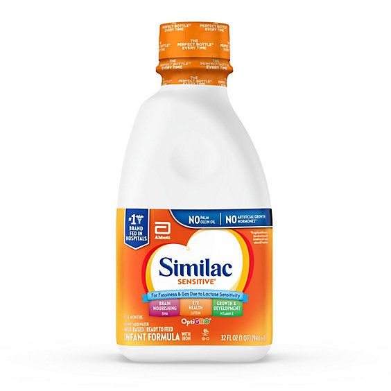 Similac Sensitive Infant Formula Ready To Feed Milk Bottle - 32 Fl. Oz.
