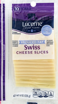 Lucerne Cheese Natural Sliced Swiss Reduced Fat 2% - 8 Oz - Image 2