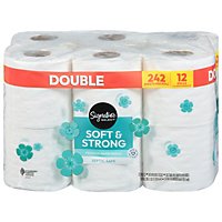 Signature Care Bathroom Tissue Premium Softly Double Roll 2-Ply Wrapper - 12 Count - Image 3
