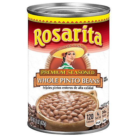 Rosarita Beans Pinto Whole Premium Can - 15 Oz