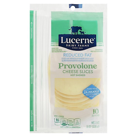Lucerne Cheese Natural Sliced Provolone Reduced Fat 2% - 8 Oz