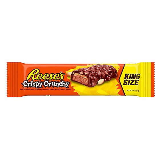 Reeses Peanut Butter Chocolate Crispy Crunchy Candy Bar King Size - 3.1 Oz