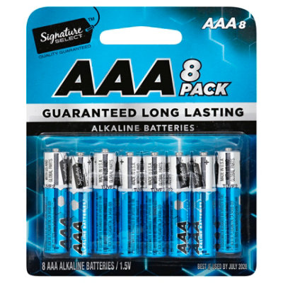 Signature SELECT Batteries Alkaline AAA Guaranteed Long Lasting - 8 Count - Image 1