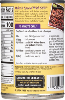 S&W Beans Kidney Low Sodium - 15.5 Oz - Image 6