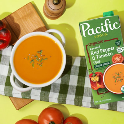 Pacific Foods Organic Light in Sodium Roasted Red Pepper and Tomato Soup - 32 Fl Oz - Image 2