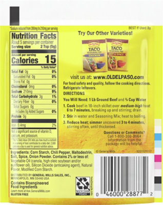 OLD EL PASO Seasoning Mix Taco Low Salt - 1 Oz - Image 5