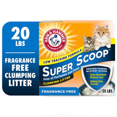 ARM & HAMMER Fragrance Free Super Scoop Clumping Cat Litter - 20 Lb - Image 1