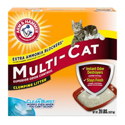 ARM & HAMMER Cat Litter Clumping Multi Cat Extra Strength - 20 Lb