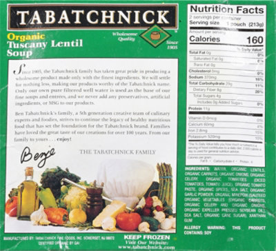 Tabatchnick Organic Lentil Soup - 15 Fl. Oz. - Image 6