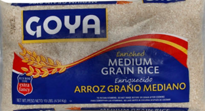 Goya Rice Grain Medium Enriched - 10 Lb - Image 2