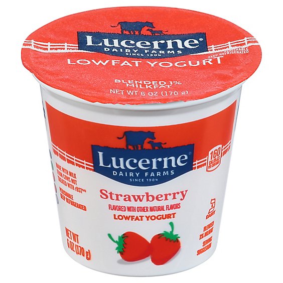 Lucerne Yogurt Lowfat Strawberry Flavored - 6 Oz