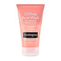 Neutrogena Acne Wash Oil-Free Pink Grapefruit Foaming Scrub - 4.2 Fl. Oz. - Image 2