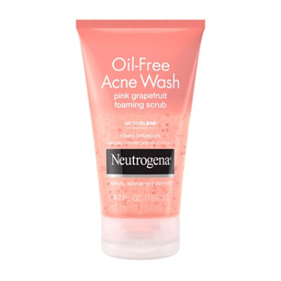 Neutrogena Acne Wash Oil-Free Pink Grapefruit Foaming Scrub - 4.2 Fl. Oz. - Image 1