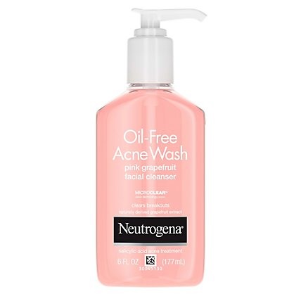 Neutrogena Acne Wash Oil-Free Facial Cleanser Pink Grapefruit - 6 Fl. Oz. - Image 2
