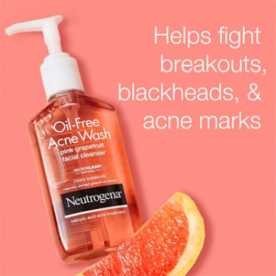 Neutrogena Acne Wash Oil-Free Facial Cleanser Pink Grapefruit - 6 Fl. Oz. - Image 4