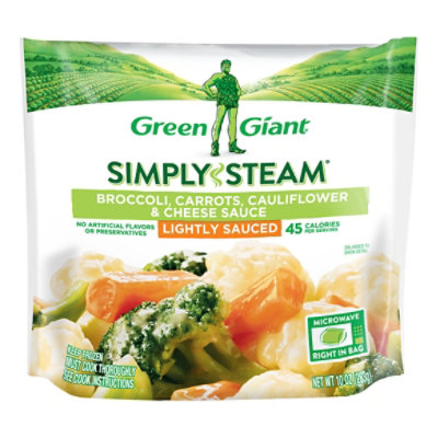 Green Giant Steamers Broccoli Cauliflower Carrots & Cheese Sauce Lightly Sauced - 12 Oz