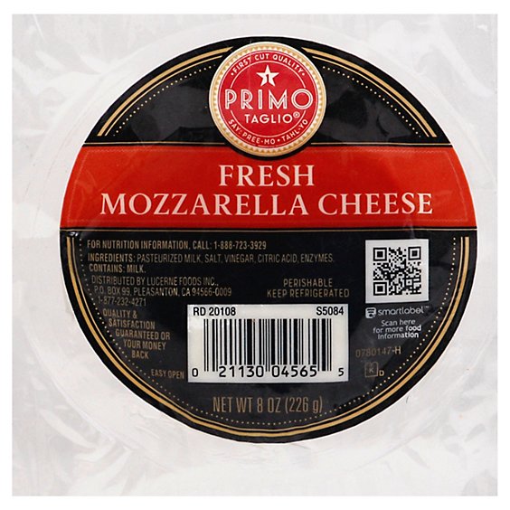 Primo Taglio Cheese Fresh Mozarella - 8 Oz