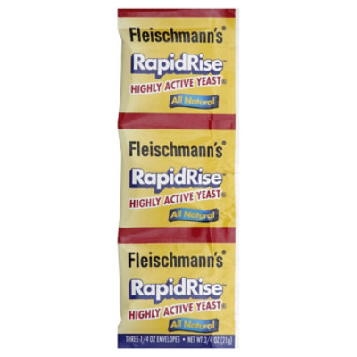Fleischmanns RapidRise Yeast Instant Fast Acting - 3-0.25 Oz